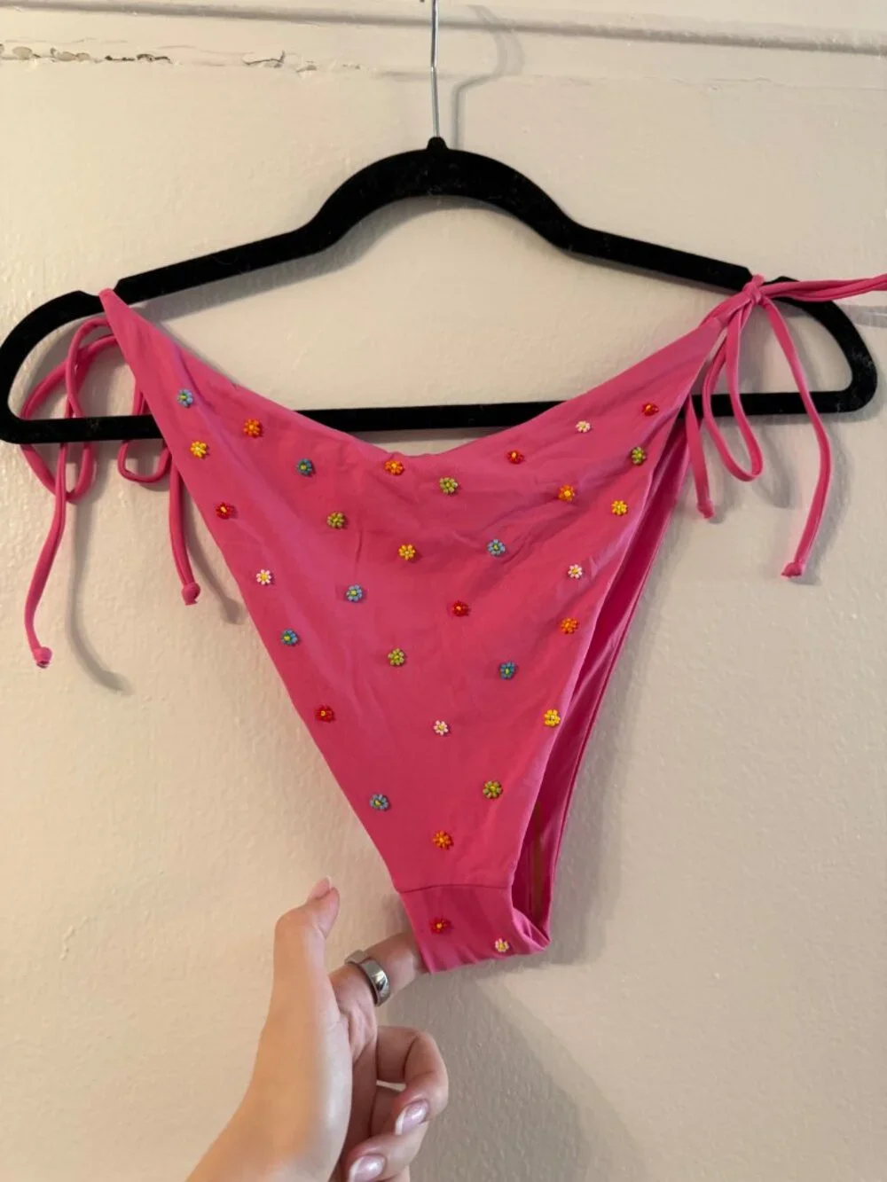 Frankie's Bikinis NWT Beaded Brittany top M medium beaded Lennox bottom L large